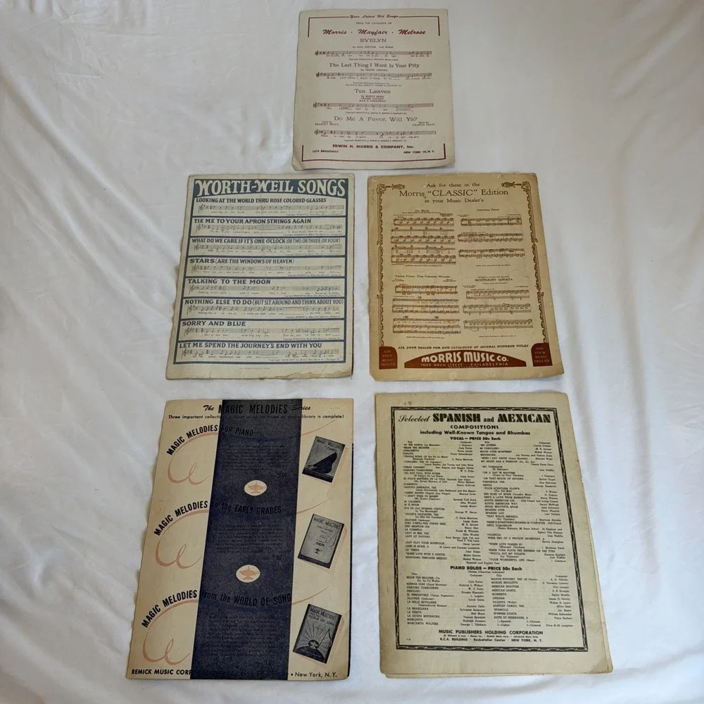 Vintage Lof 5 Piano Books Sheet Music Stars Are The Windows Of Heaven